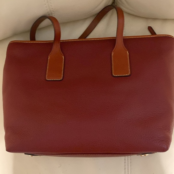 Dooney & Bourke Wine Leather Double Pocket Tote - Picture 7 of 10